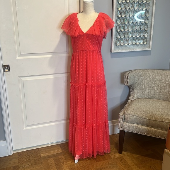 NWT Tuckernuck Giselle Gown Pink Tulle in Poppy Pink size Medium - Picture 6 of 13